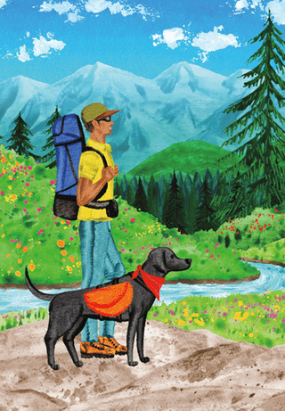 Hiking Dad Blank Greeting Card - 1 card with envelope