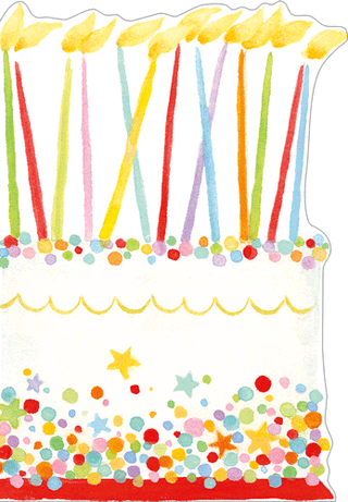 Confetti Birthday Cake Blank Die Cut Greeting Card - 1 card with envelope