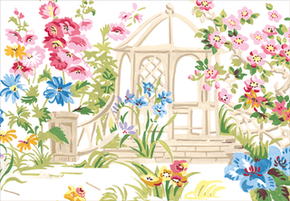 Garden Toile Blank Greeting Card - 1 card with envelope
