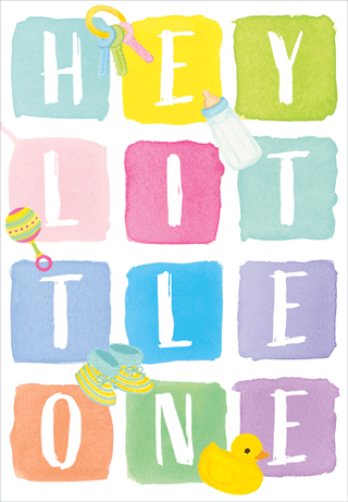 Hey Little One Blank Greeting Card - 1 card with envelope
