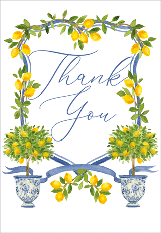 Lemon Crest Blank Greeting Card - 1 card with envelope