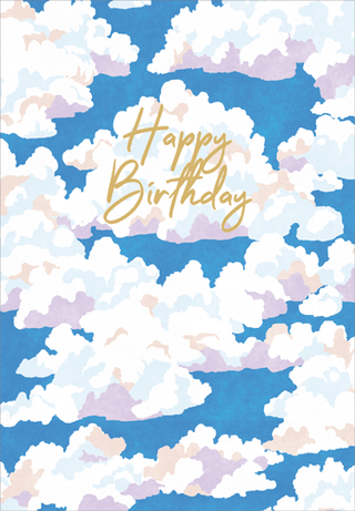 Blue Skies Foil Blank Die Cut Greeting Card - 1 card with envelope
