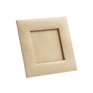 Ivory Snakeskin Square Frame-Holds 4 In Photo