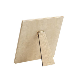 Ivory Snakeskin Square Frame-Holds 4 In Photo