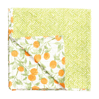 Orange Grove-Reversible Fabc Cotton Tblcvr-70.5 X 70.5 Inch