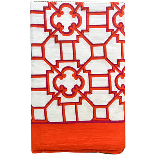 Garden Trellis Tablecover-Fuch/Oran Fabc Cotton Tblcvr-120X60