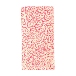 Block Print Leaves Coral/Fuchsia Fabc Cotton Napkin-Set Of 4