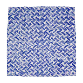 Fretwork Blue/White Fabc Cotton Napkin-Set Of 4