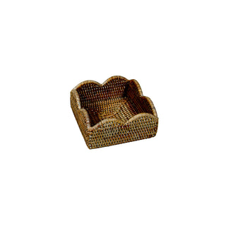 Rattan Scallop Cocktail Nap Hld-Nat Ttop Rattan Scallop Cocktail Holder