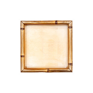 Gold Leaf Bamboo Edge Lacquer Cocktail Napkin Holder
