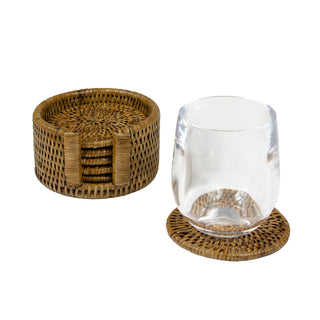 Natural Round Rattan Coaster - Set of 6