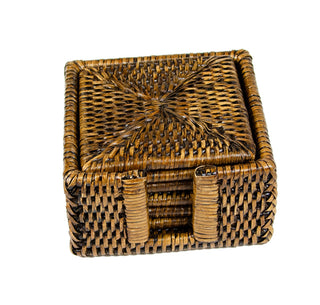 Natural Square Rattan Coaster - Set of 6