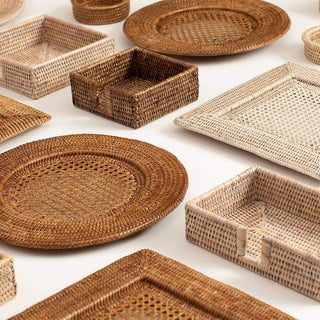 Rattan Round Charger Plate Ttop Rattan Dinner Plate-Round