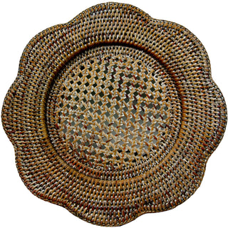 Rattan Scallop Rnd Charger Plt--Nat Ttop Rattan Scallop Chg Plate-Round