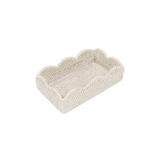 Rattan Scallop Guest Twl Hldr-Cream Ttop Rattan Scallop Guest Twl Hldr