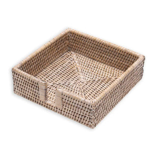 Luncheon White Rattan Holder Ttop Bleached Rattan Luncheon