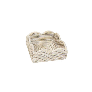 Rattan Scallop Luncheon Napkin Holders in Cream - 1 Napkin Holder