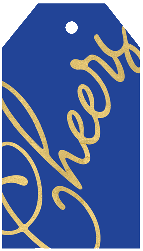 Cheers Foil Hanging Gift Tag W/Hdr 4 Pk      **