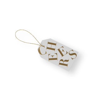 Tossed Cheers White/Gold Foil Hanging Gift Tag W/Hdr 4 Pk      **