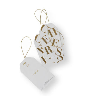 Tossed Cheers White/Gold Foil Hanging Gift Tag W/Hdr 4 Pk      **