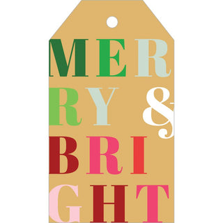 Merry And Bright Foil Hanging Gift Tag W/Hdr 4 Pk