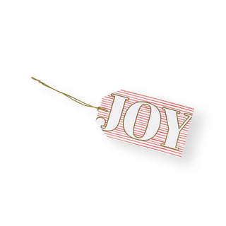 Joy Stripes Foil Hanging Gift Tag W/Hdr 4 Pk-Foil