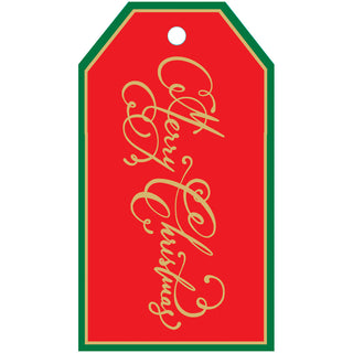 Merry Christmas Calligraphy Foil Hang Tags - includes 4 Hang Tags