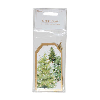 White Christmas Foil Hanging Gift Tag W/Hdr 4 Pk-Foil