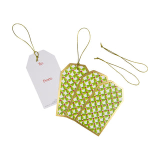 Leaf And Berry Ditz Foil Hanging Gift Tag W/Hdr 4 Pk-Foil