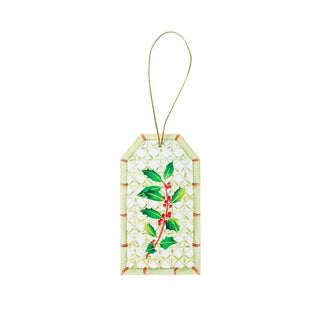 Holly On Trellis Hanging Gift Tag W/Hdr 4 Pk-Gallery