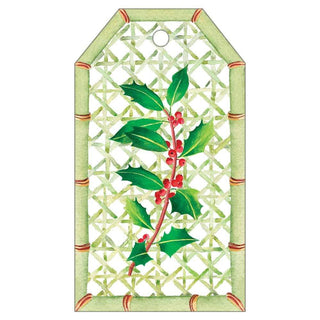 Holly On Trellis Hanging Gift Tag W/Hdr 4 Pk-Gallery