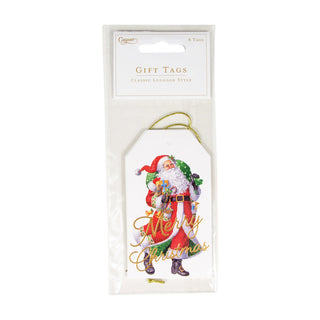 Woodland Santa Foil Hanging Gift Tag W/Hdr 4 Pk-Gallery