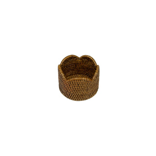 Rattan Scallop Wine Coaster-Natural Rattan Scallop Wine Coaster