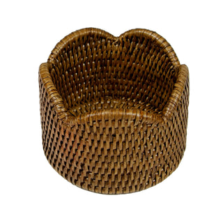 Rattan Scallop Wine Coaster-Natural Rattan Scallop Wine Coaster