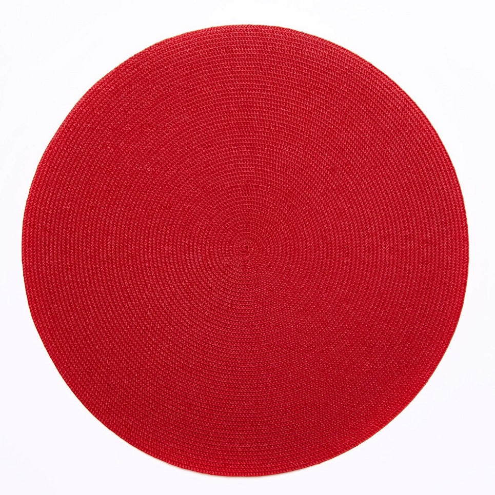 Braided Round Placemat in Red - 1 Each