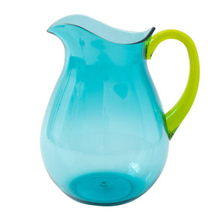 Turquoise Acrylic With Green Handle Ttop Acrylic Pitcher - 64 Oz