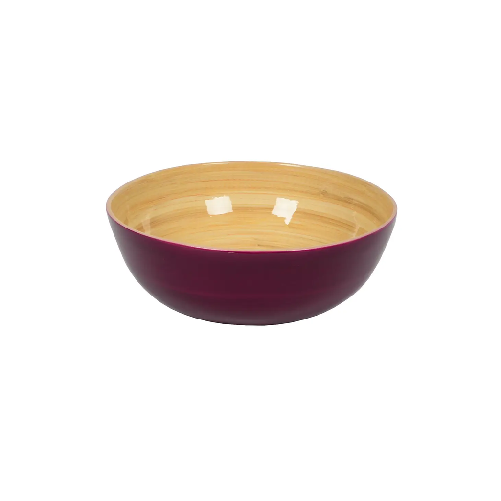 Small Shallow Bamboo Bowl in Blackberry - Set of 4