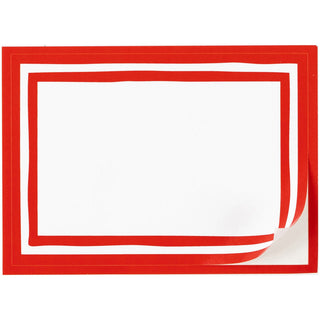 Stripe Border-Red Name Labels 2 X 3-12 Per Package