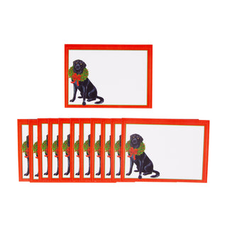 Black Lab With Wreath Name Labels 2 X 3-12 Per Package