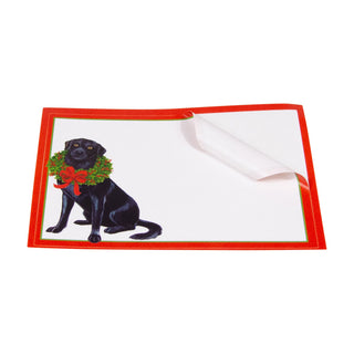 Black Lab With Wreath Name Labels 2 X 3-12 Per Package
