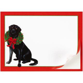 Black Lab With Wreath Name Labels 2 X 3-12 Per Package