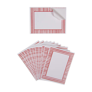 Pinstripes Red Name Labels 2 X 3-12 Per Package