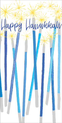 Happy Hanukkah Candles Money Card - 1 card with envelope