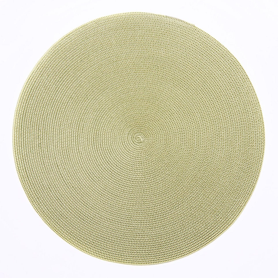 Braided Round Placemat in Moss Canary - 1 Each