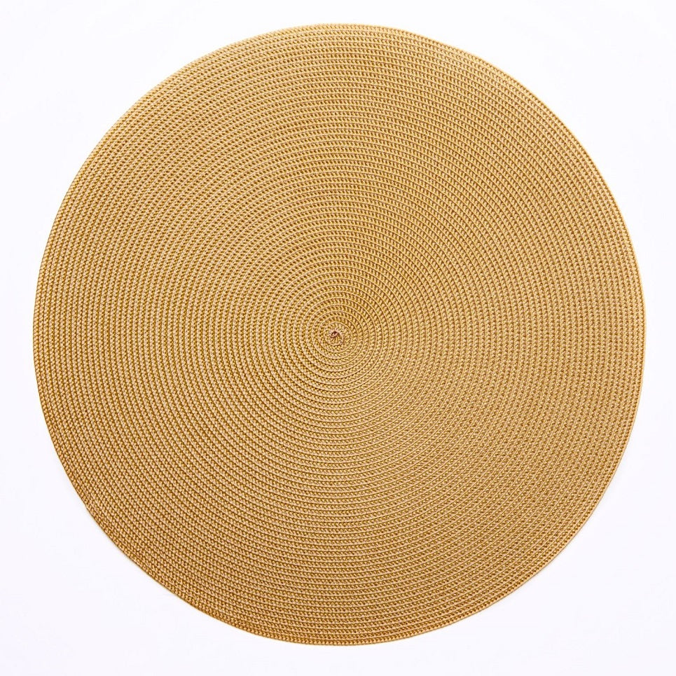 Braided Round Placemat in Mustard Tan - 1 Each