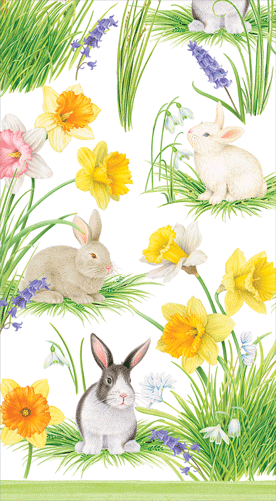 Bunnies And Daffodils Guest Towel