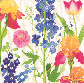 Summer Garden White Napkin Cocktail