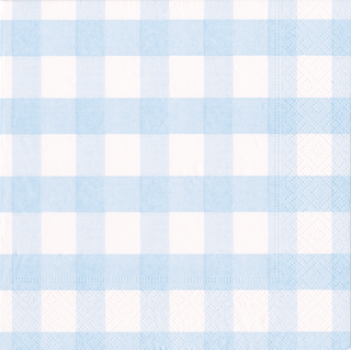 Gingham Light Blue Napkin Cocktail