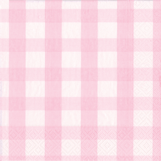 Gingham Pink Napkin Cocktail