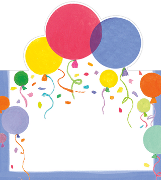 Balloons And Confetti Place Card 8 In Die-Cut